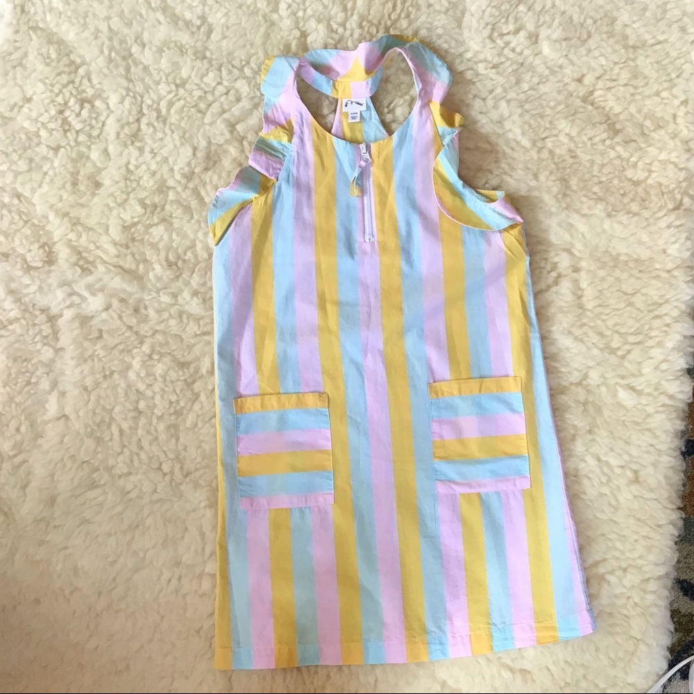 Strip dress with front pocket